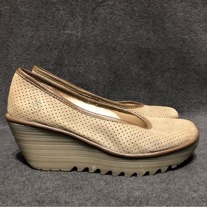 Fly London Beige Wedges